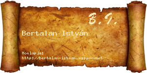 Bertalan István névjegykártya