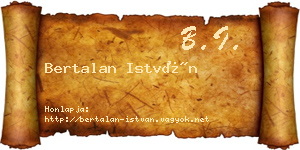 Bertalan István névjegykártya
