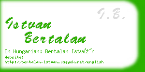 istvan bertalan business card